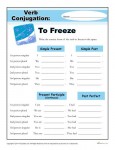 Printable Verb Conjugation Worksheet - To Freeze