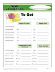 Free, printable Verb Conjugation Worksheet – To Get