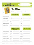 Printable Verb Conjugation Worksheet - To Miss