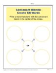Consonant Blends Worksheet Activity - Create CR Words