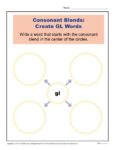 Consonant Blends Worksheet Activity - Create GL Words