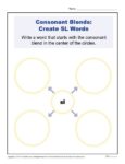 Consonant Blends Worksheet Activity - Create SL Words