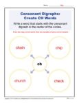 Consonant Digraphs Worksheet Activity - Create CH Words