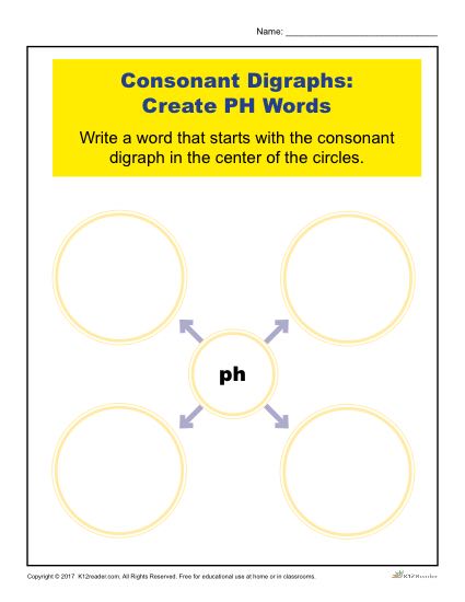 Consonant Digraphs Worksheet Activity - Create PH Words