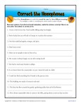 Free, Printable Correct the Homophones Worksheet