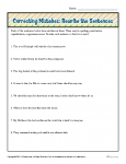 Correcting Mistakes Printable Worksheet - Rewrite the Sentences