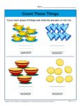 Preschool Counting Worksheet - Count each group of things