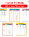 CVC Word List Charts