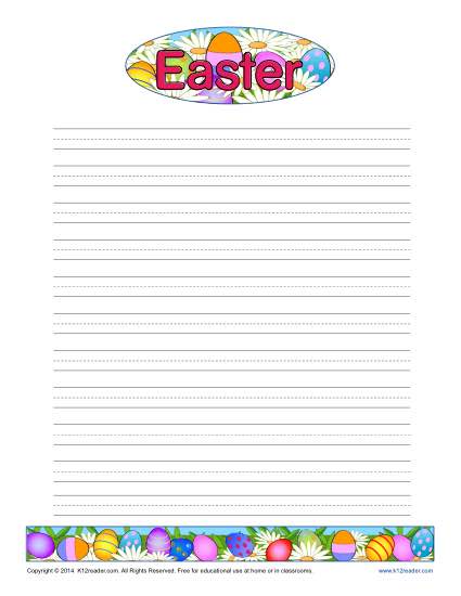 Easter Lined Writing Paper for Kids