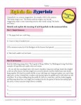 Hyperbole Worksheet Practice Activity - Explain the Hyperboles