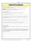 Explain the Personification - Free, Printable Worksheet Lesson Activity