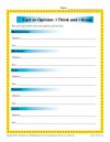 Fact and Opinion Worksheets - Think and Know Activity