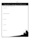 Halloween Figurative Language Activity - Explain Each Idiom or Simile