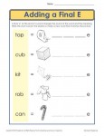 Adding a Final E - Printable Vowel Practice Activity for Kids