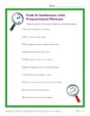 Find It! Sentences with Prepositional Phrases