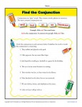 Find the Conjunction Worksheet Printable Activity