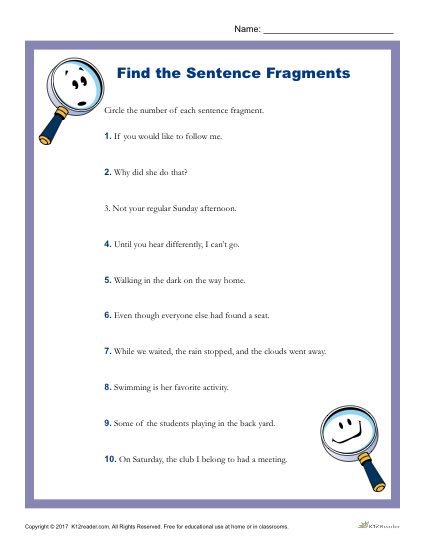 Which of These Sentences have Sentence Fragments?