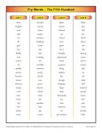 Fry Instant Sight Words 5th Hundred