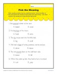 Printable First Grade Context Clues Worksheet - Pick the Meaning