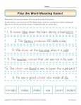 Printable Word Meaning Game!