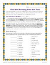 Find the Meaning from the Text
