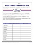 Context Clues Printable Activity - Complete the Grid