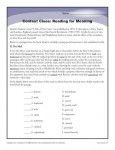 High School Context Clues Worksheet Activity - Reading for Meaning