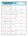 High School Homographs and Context Clues Worksheet Activity