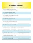 Middle School Context Clues Worksheet - What Does it Mean?