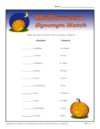 Halloween Synonym Match Worksheet