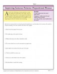 Improving Sentence Patterns Worksheet Activity: Prepositional Phrases