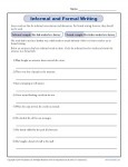 Informal and Formal Writing Worksheet Practice Activity