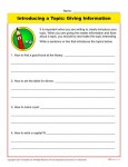 Writing Introductions Worksheet: Introducing a Topic: Giving Information