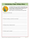 Introducing a Topic: Telling a Story