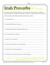 Irish Proverbs Worksheet Activity