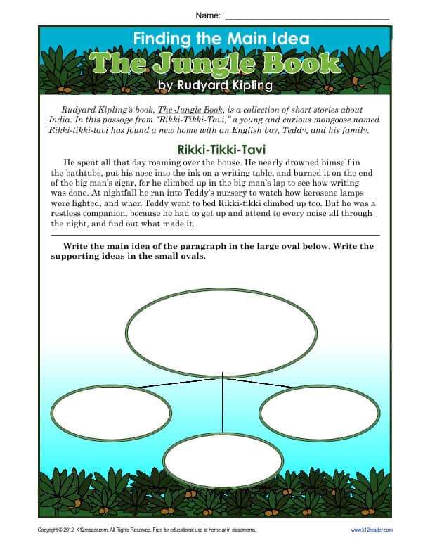 Jungle Book Main Idea Passage