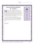 Greek and Latin Suffix Worksheet - SE and PRO