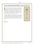 Latin and Greek Root Words Worksheet - Aud and Vocare