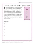 Latin and Greek Root Words Worksheet - Gene and Temp