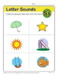 Letter Sounds: S | Preschool Letter Worksheet