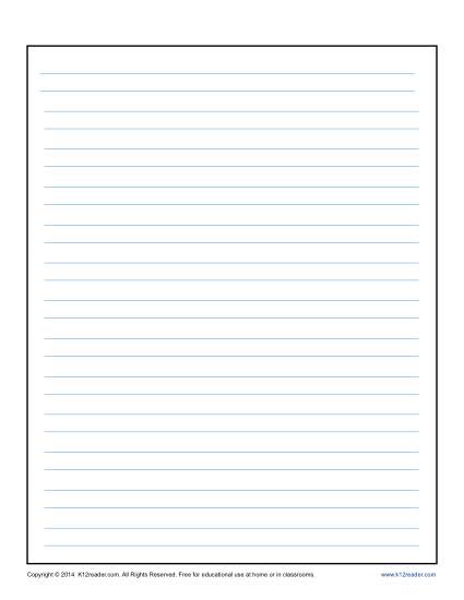 Lined Writing Paper Template for Kids