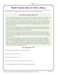 How to Tell a Story - Mark Twain Reading Activity