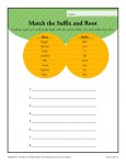 Match the Suffix and Root Worksheet Activity