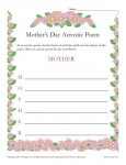 Mothers Day Acrostic Poem Activity