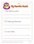 Kindergarten Writing Prompt about My Favorite Snack