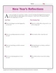 New Year's Reflections Worksheet
