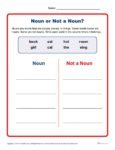 Noun or Not a Noun? - Kindergarten and 1st Grade Worksheet
