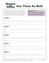 Nouns that are Also Verbs Worksheet
