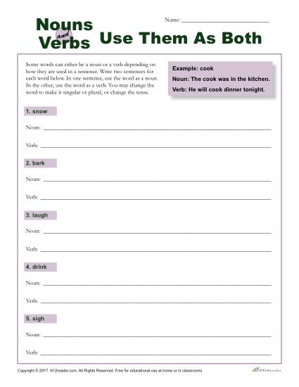 Nouns that are also verbs