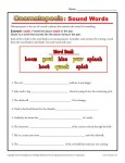 Onomatopoeia Sound Words - Free, Printable Worksheet Lesson Activity